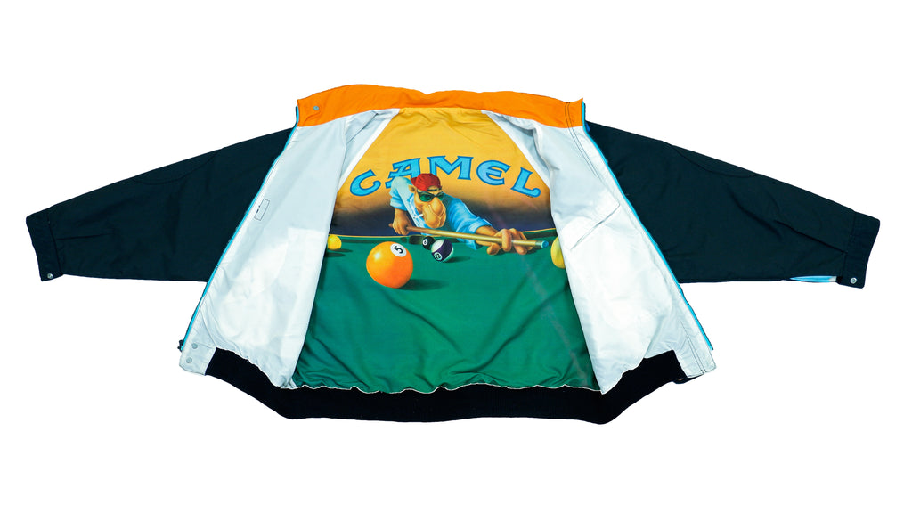 Vintage (Camel) - Black & Orange Screen Jacket 1990s X-Large Vintage Retro