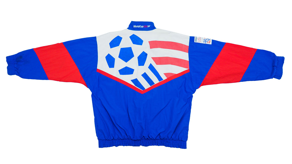 Vintage - Blue and White World Cup USA 94 Windbreaker 1990s X-Large Vintage Retro Football