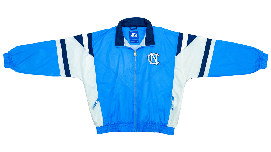 Starter - Blue North Carolina Spell-Out Windbreaker 1990s X-Large Vintage Retro