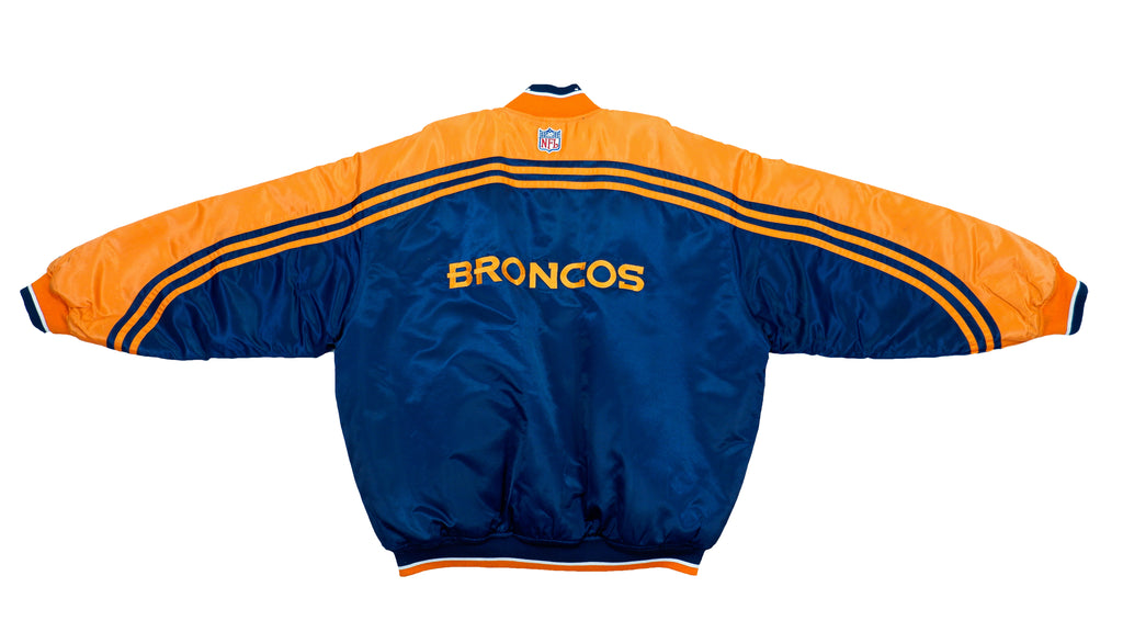 Starter - Denver Broncos Spell-Out Satin Jacket 1990s X-Large Large Vintage Retro Football