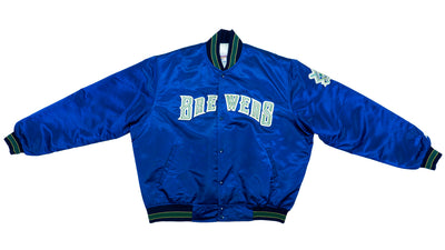 Starter - Milwaukee Brewers Spell-Out Satin Jacket 1990s XX-Large