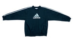 Adidas - Black Big Logo Pullover Windbreaker 1990s Medium Vintage Retro