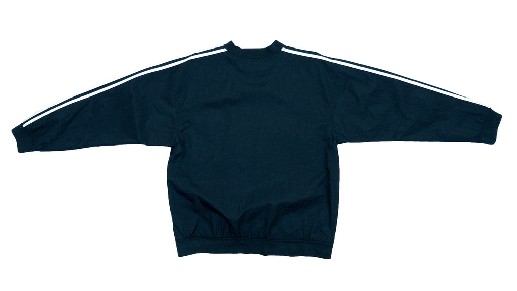 Adidas - Black Big Logo Pullover Windbreaker 1990s Medium Vintage Retro