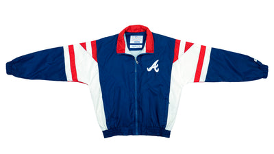Starter - Atlanta Braves Spell-Out Windbreaker 1990s Large