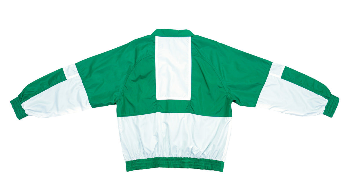 Nike - Green & White Colorblock Windbreaker 1990s Medium Vintage Retro