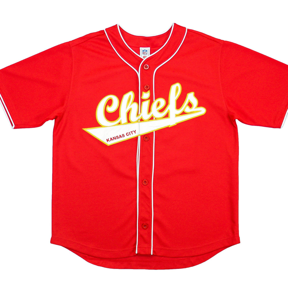 NFL - Kansas City Chiefs L. Johnson #27 Button Up T-Shirt 2000s Large Vintage Retro Football