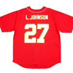 NFL - Kansas City Chiefs L. Johnson #27 Button Up T-Shirt 2000s Large Vintage Retro Football