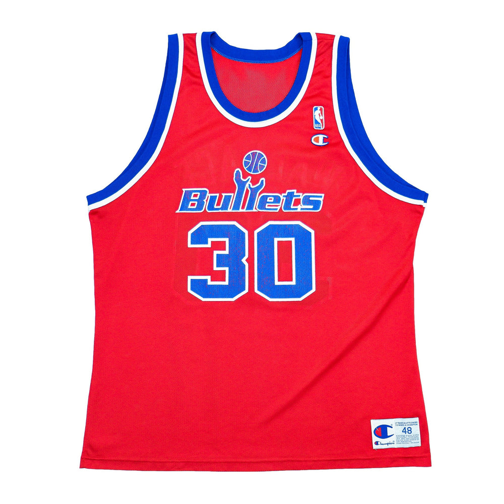 Champion - Washington Bullets Wallace #30 Jersey 1990s Large (48) Vintage Retro Basketball NBA