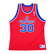 Champion - Washington Bullets Wallace #30 Jersey 1990s Large (48) Vintage Retro Basketball NBA