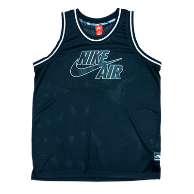 Nike - Black Big Logo Mesh Basketball Jersey 2000s X-Large