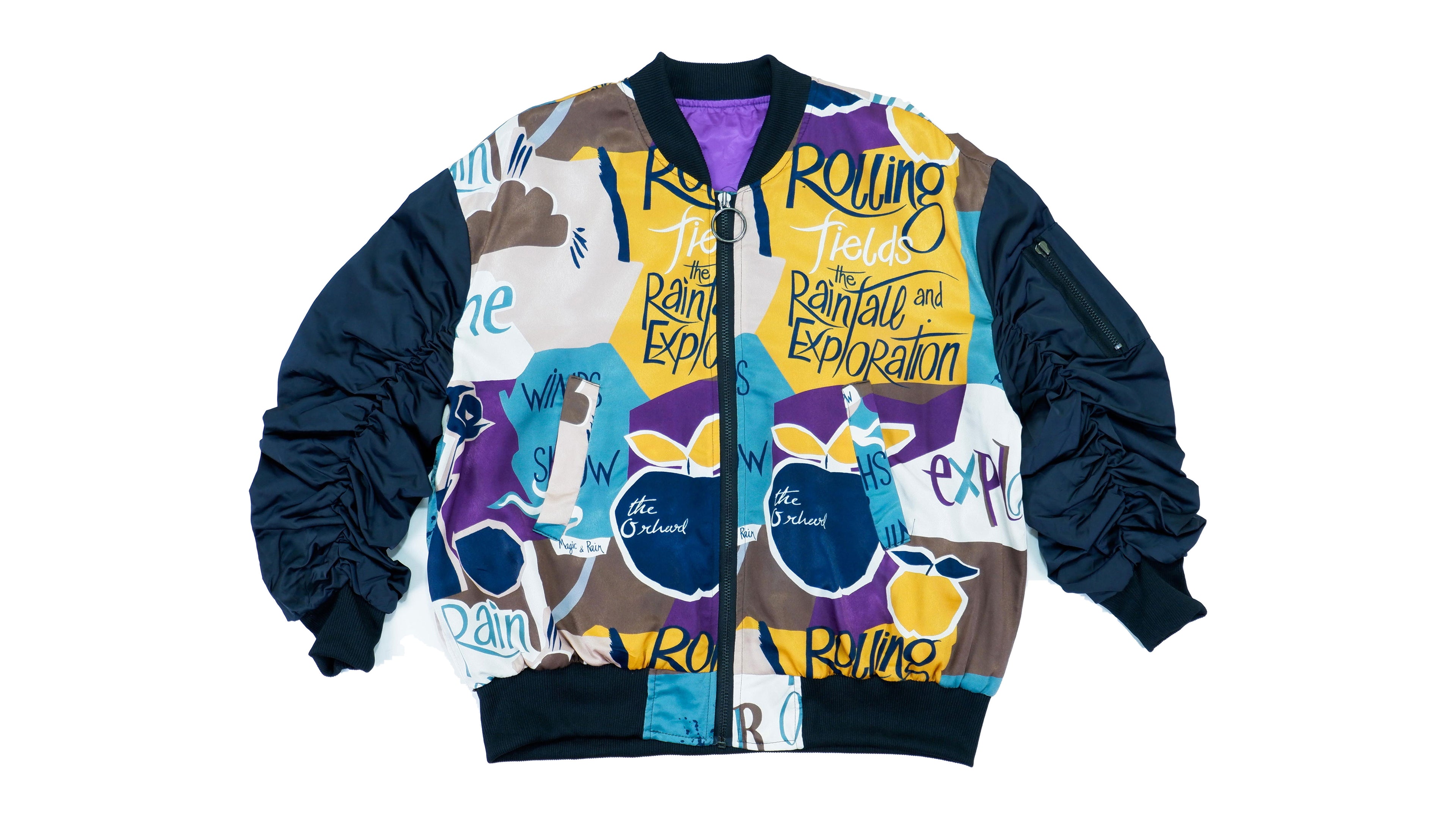 HYPE - Whimsical Satin Bomber Jacket Medium-Large