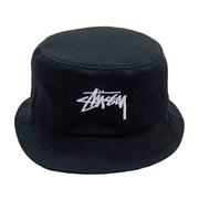 Stussy - Black Bucket Hat Fitted Vintage Retro