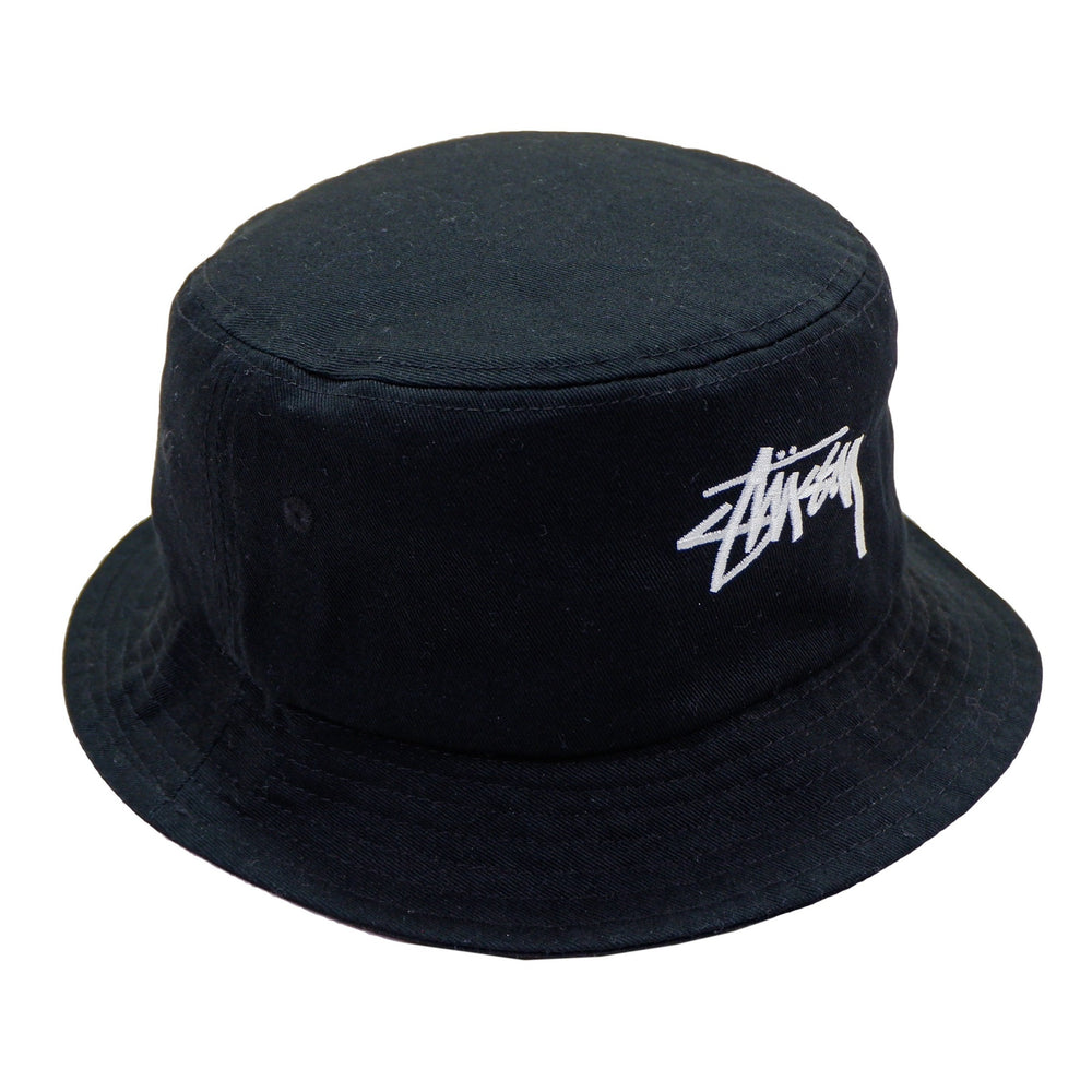 Stussy - Black Bucket Hat Fitted Vintage Retro
