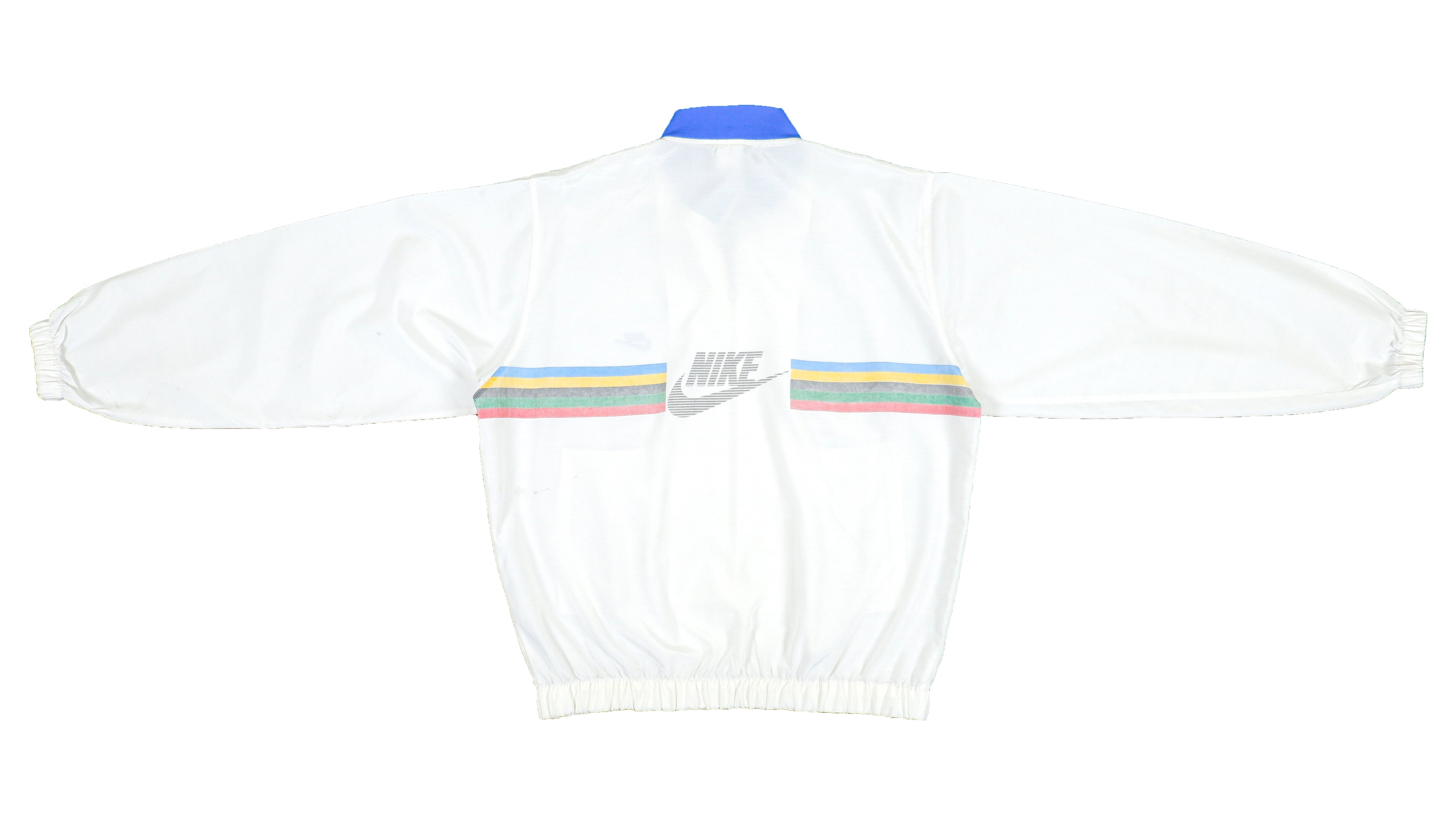 Nike - White Spell-Out Bomber Windbreaker 1990s Large Vintage Retro