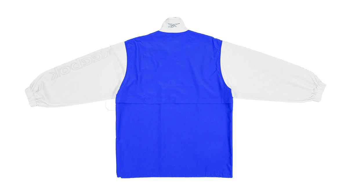 Reebok - Black, Blue & White Spell-Out Windbreaker 1990s Large Vintage Retro