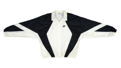 Nike - Black & White Zip-Up Windbreaker 1990s Large
