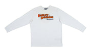 Harley Davidson - White Spell-Out Long Sleeved Shirt 1990s Large Vintage Retro