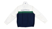 Nautica - Blue, White & Green Spell-Out Jacket 1990s Small Vintage Retro