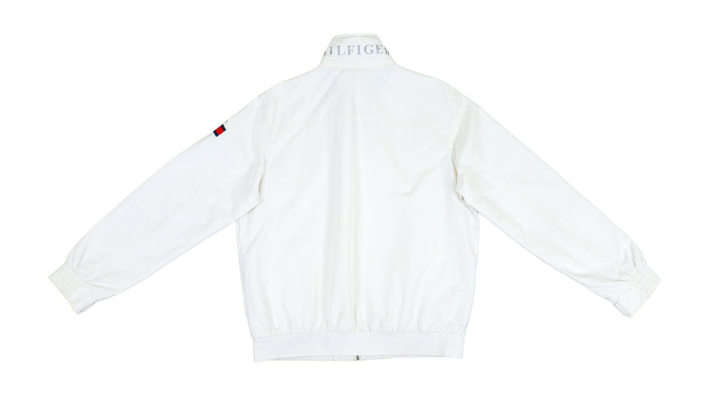 Tommy Hilfiger - White Harrington Spell-Out Jacket Medium Vintage Retro