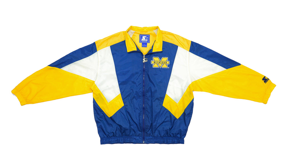 Starter - Michigan Windbreaker 1990s Large Vintage Retro Football