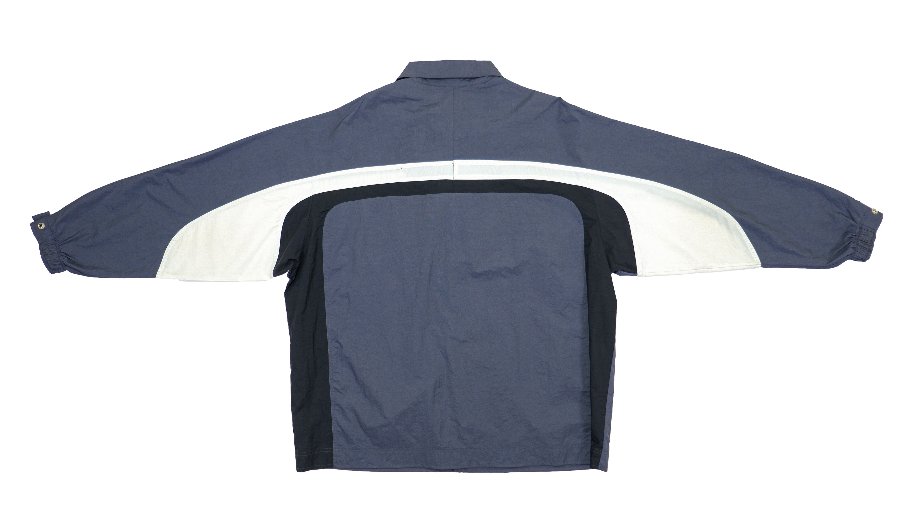 Nike - Grey & White Button Up Windbreaker 1990s X-Large Vintage Retro