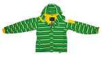 DC Shoes - Green Striped Hooded Windbreaker 1990s Large Vintage Retro