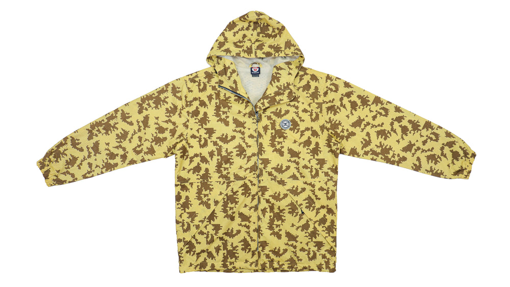 D&G - Yellow Patterned Hooded Windbreaker 1990s Medium Vintage Retro
