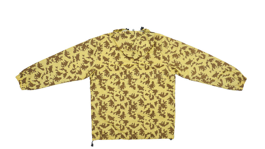 D&G - Yellow Patterned Hooded Windbreaker 1990s Medium Vintage Retro