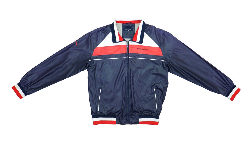 Tommy Hilfiger - Blue with Red Lightweight Jacket Large Vintage Retro