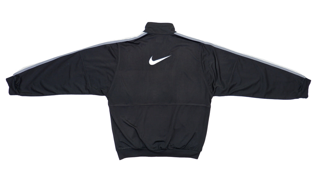 Nike - Black Big Logo Track Jacket 1990s Medium Vintage Retro