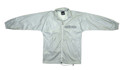 Adidas - Silver Big Logo Windbreaker 1990s Medium