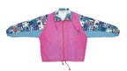 Adidas - Pink with Blue Patterned Windbreaker 1990s Large Vintage Retro