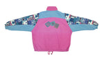Adidas - Pink with Blue Patterned Windbreaker 1990s Large Vintage Retro