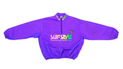 Surf Style - Purple 1/4 Zip Windbreaker 1990s X-Large Vintage Retro