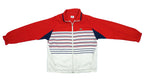 Lacoste - White with Red Zip-Up Jacket Large Vintage Retro