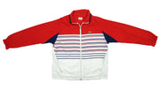 Lacoste - White with Red Zip-Up Jacket Large Vintage Retro