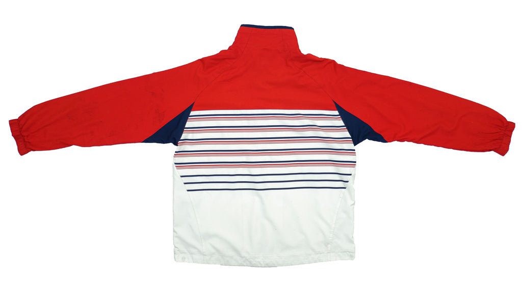 Lacoste - White with Red Zip-Up Jacket Large Vintage Retro