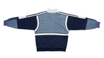 Adidas - Blue & Grey Spell-Out Track Jacket 1990s Medium Vintage Retro