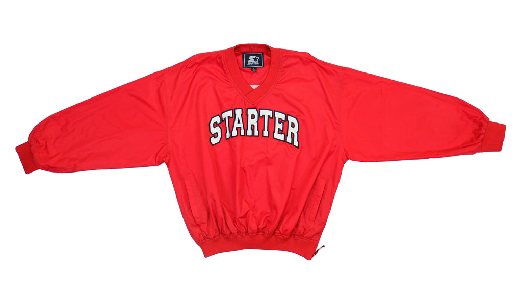 Starter - Red Spell-Out Pullover Jacket 1990s X-Large Vintage Retro