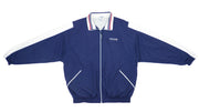 Reebok - Dark Blue & White Classic Spell-Out Windbreaker 1990s X-Large Vintage Retro