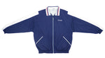 Reebok - Dark Blue & White Classic Spell-Out Windbreaker 1990s X-Large Vintage Retro