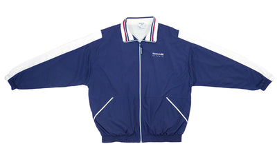 Reebok - Dark Blue & White Classic Spell-Out Windbreaker 1990s X-Large