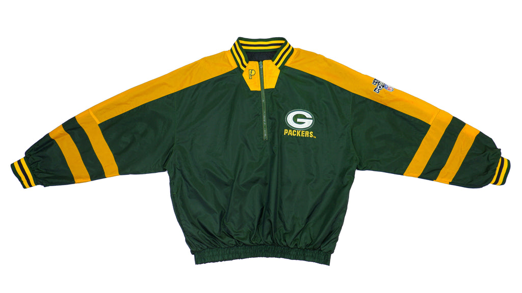 NFL (Pro Player) - Green Bay Packers 1/4 Zip Windbreaker 1990s X-Large Vintage Retro Football