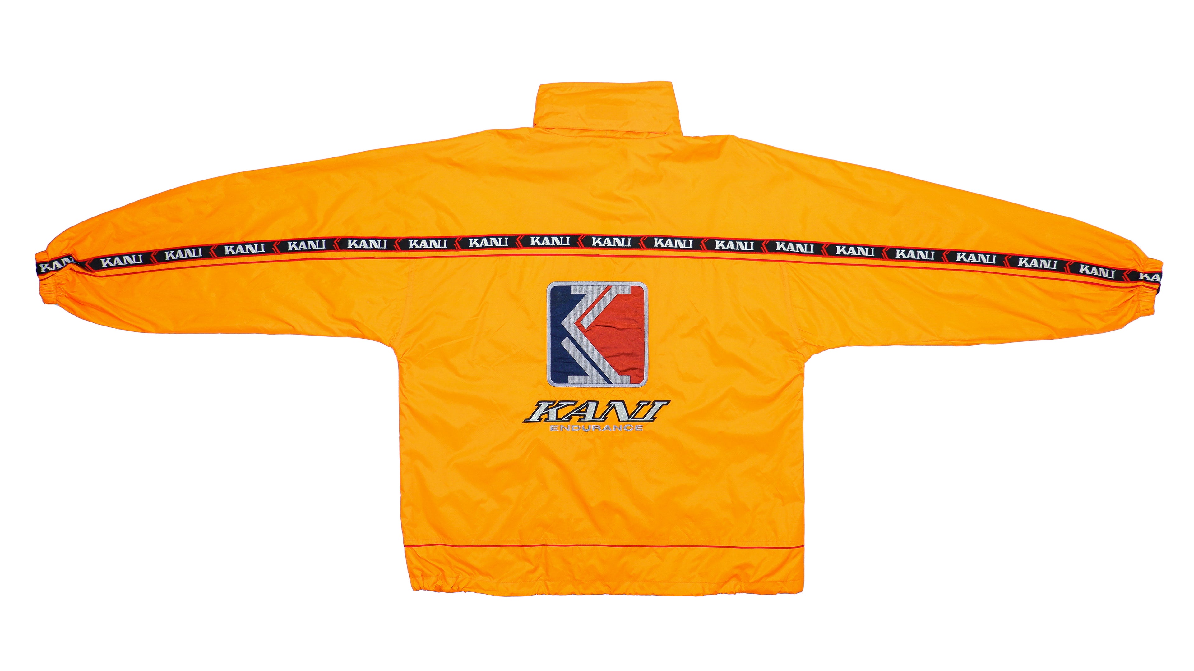 Karl Kani - Orange Taped Logo Windbreaker 1990s Large Vintage Retro