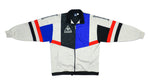 Le Coq Sportif - Grey, Black and Blue Spell-Out Track Jacket 1990s Large Vintage Retro