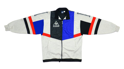 Le Coq Sportif - Grey, Black and Blue Spell-Out Track Jacket 1990s Large