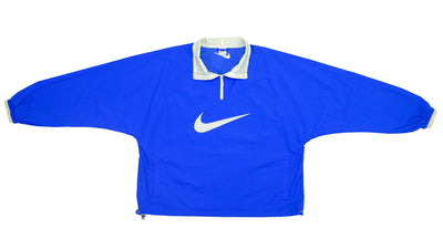 Nike - Blue Big Logo 1/4 Zip Pullover 1990s XX-Large