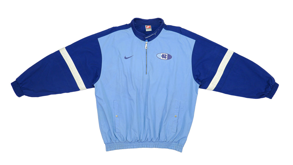 Nike - Blue Two-Tone North Carolina 1/4 Zip Pullover 1990s X-Large Vintage Retro
