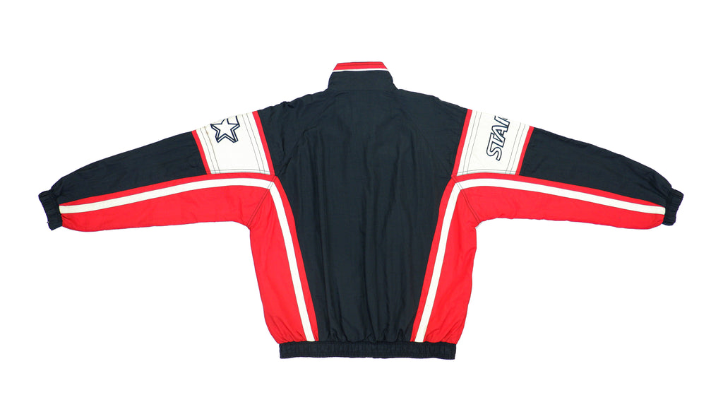 Starter - Black & Red Colorblock Spell-Out Windbreaker 1990s Large Vintage Retro