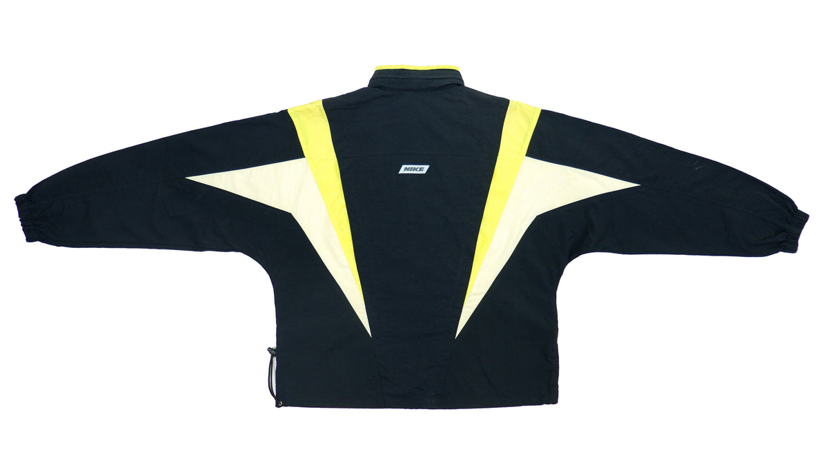 Nike - Black & Yellow Windbreaker 1980s Large Vintage Retro